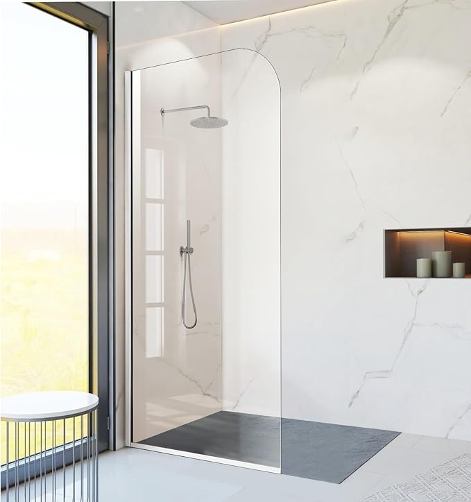 Glass Shower Door Screen, Simple Single Panel by PHMUNY