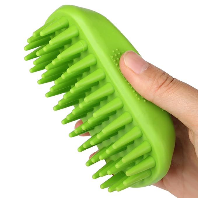 Dog Bath Brush, Pet Silicone Shampoo Brush, Rubber Shower Wash Curry Brush by Yintoper