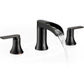 Oil Rubbed Bronze Waterfall Tub Faucet 3 Hole, Brass High Flow Roman Bathtub by HOIGY