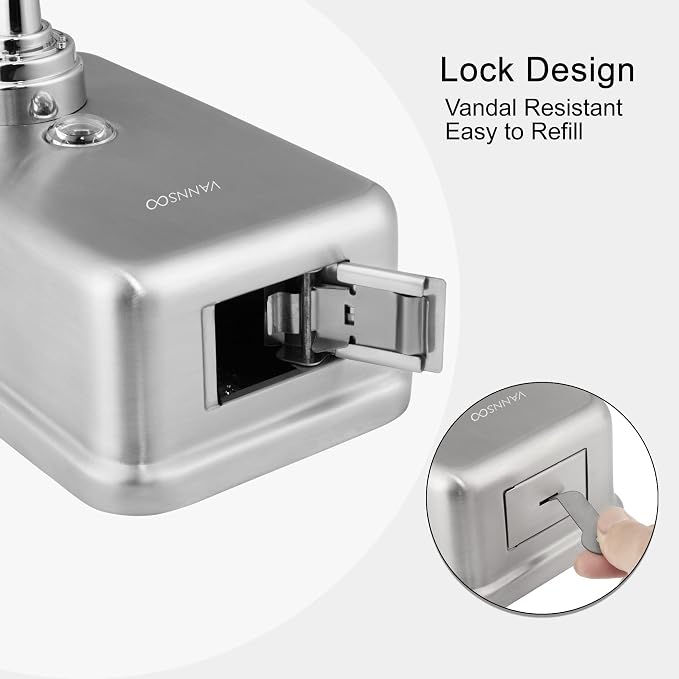 Commercial Wall Mount Stainless Steel Foaming Soap Dispenser, 40 oz Industrial - Image 6