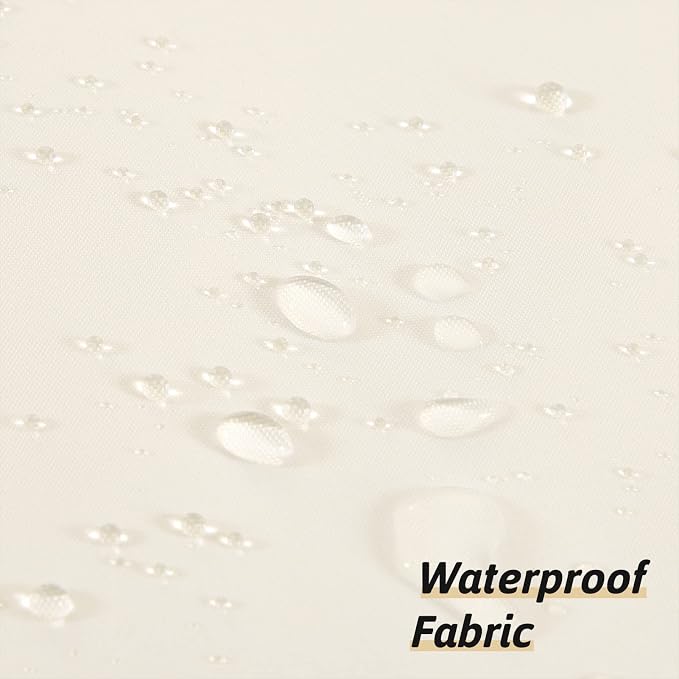 Furlinic Extra Wide No Hook Beige Shower Curtain 108x72 Inch, Polyester Fabric - Image 3