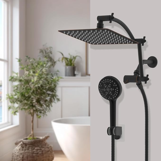 Hibbent All Metal Shower Head, 10 Sprays, Showerhead Holder, Oil Rubbed Bronze - Image 9