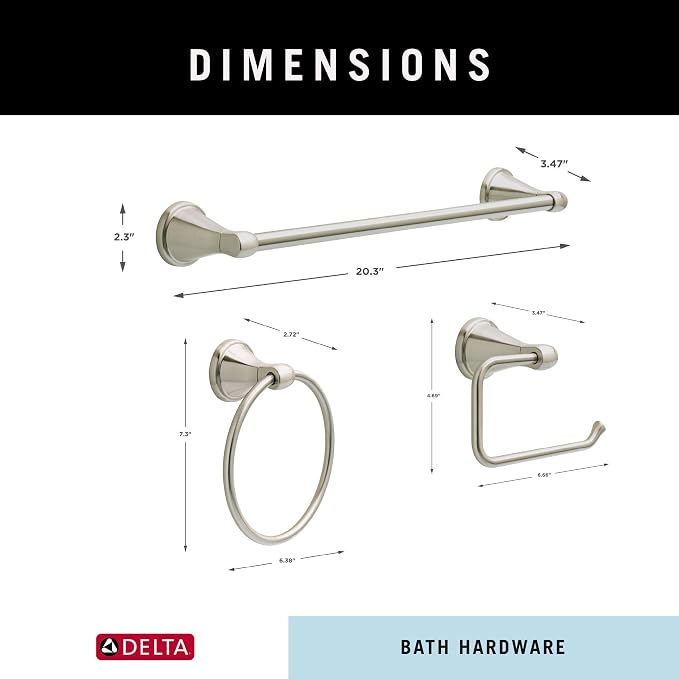 Delta Faucet Becker 3-Piece Bathroom Set, SpotShield Brushed Nickel, Toilet - Image 8