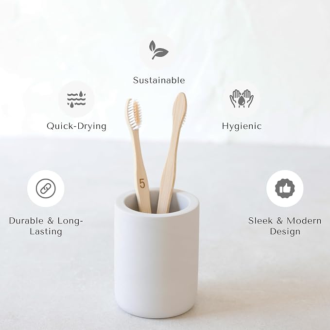 Selegna Drying Stone Toothbrush Holder, Diatomite Toothbrush Holders - Image 6
