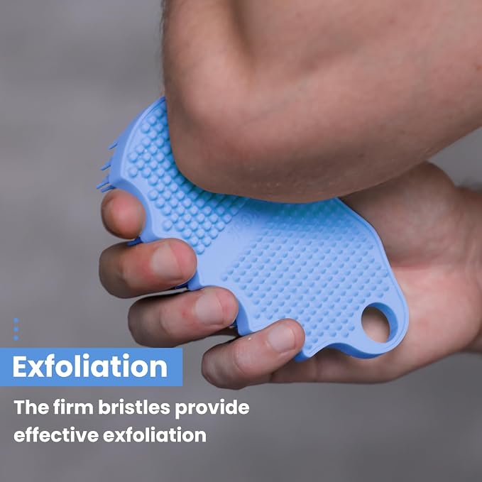 Silicone Body Scrubber Silver-Infused Dual-Sided 3-in-1 - Image 4