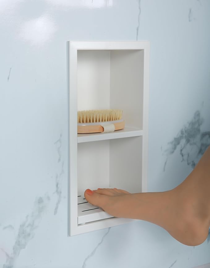 Shower Foot Rest for Shaving Legs, Double Layer Niche for Footrest, Shower by IKITRAEE