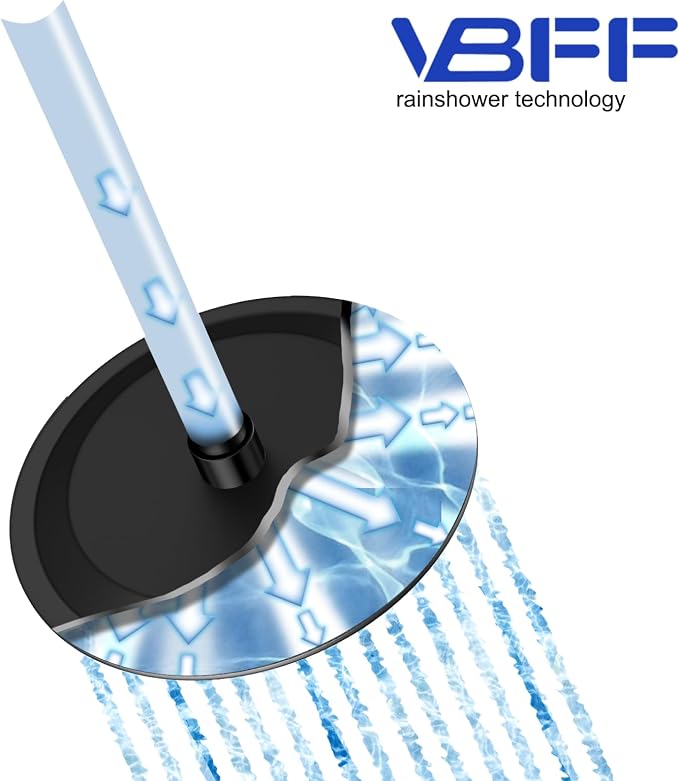 VBFF-Shower Head, rain shower head, 10 inch- Round Shower Head, 1.8 GPM Flow - Image 3