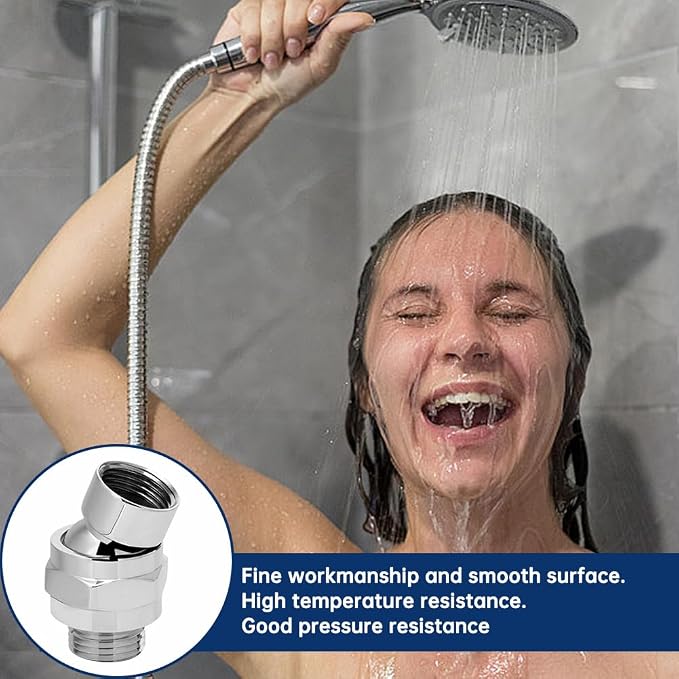 EMVANV Shower Head Swivel Ball Adapter, All Metal Adjustable Shower Arm - Image 9