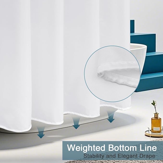 AooHome Hotel Shower Curtain Liner, Fabric Shower Curtain - Image 3
