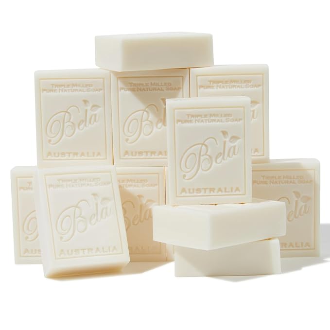 BELA Extra Creamy Goat Milk Soap 3.3 OZ Pack of 12, Long Lasting French Triple by BELAPURENATURALSOAPSANDODORELIMINATINGHOMEFRAGRANCES
