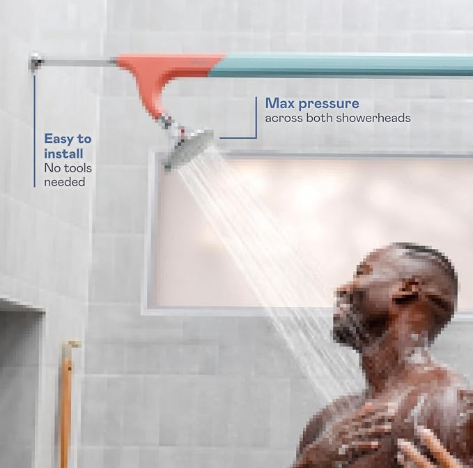 BOONA Original Double Shower Head as Seen on Shark Tank | Tandem Shower - Image 3