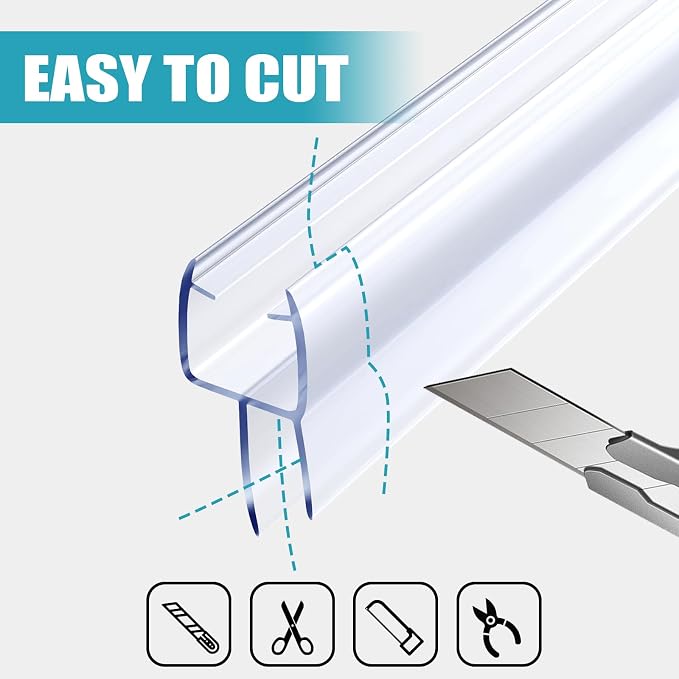 Shower Door Seal, Ultra Clear Frameless Shower Doors Strip, Stop Shower Leaks - Image 5