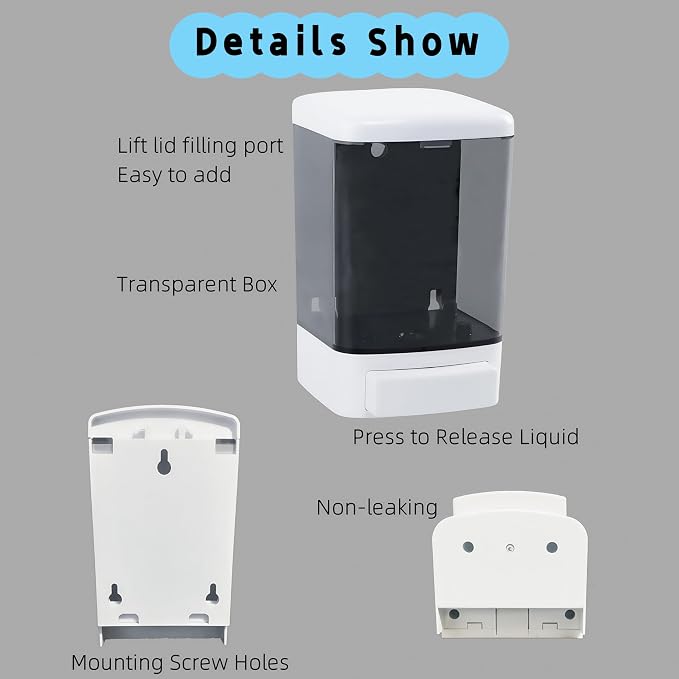 Manual Soap Dispenser Kitchen Bathroom Wall Mounted Hand Dispensers Commercial - Image 6