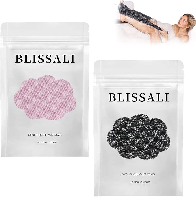 Blissal Exfoliating Shower Towel 47", Premium Scrub Wash Cloth by Unknown