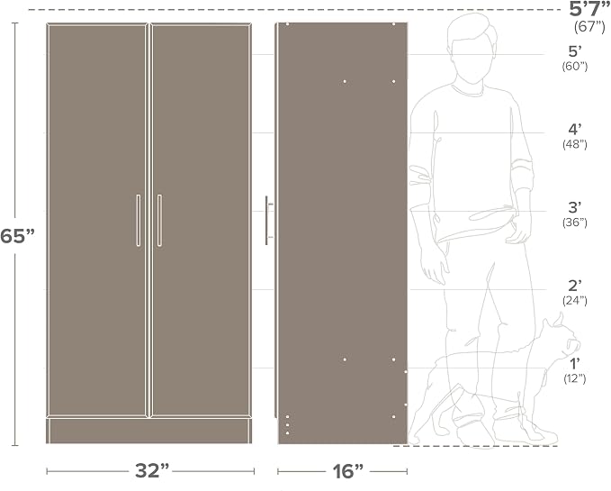 Prepac Elite Tall Garage Storage Cabinet & Pantry Storage Cupboard, 2-Door - Image 3