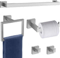 5 Piece Brushed Nickel Towel Bar Set Bathroom Hardware Set Brushed Nickel by Dorudonatrox