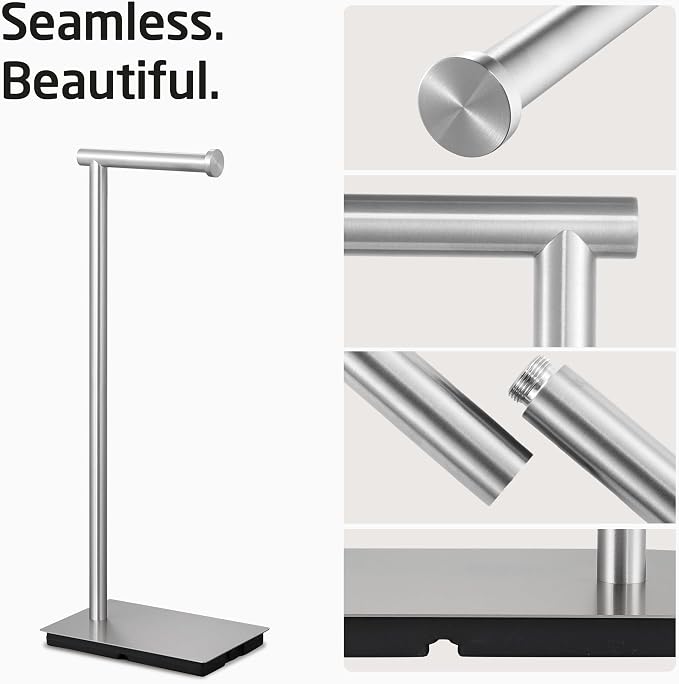 KES Freestanding Toilet Paper Holder Stand Bathroom Toilet Paper Storage - Image 3