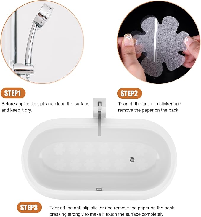 Original 24PCS Upgraded Gentle Bathtub Stickers Non-Slip, Safety Shower Treads - Image 6