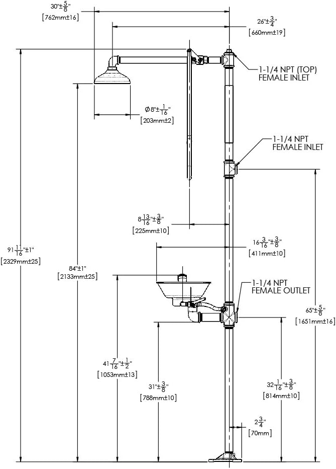 Speakman SE-693 Traditional Series Combination Emergency Eyewash and Shower - Image 2