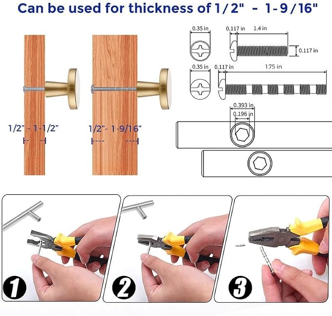 Ravinte 60 Pack Drawer Pulls 1-1/4 Inch Kitchen Cabinet Knobs Solid Round - Image 3