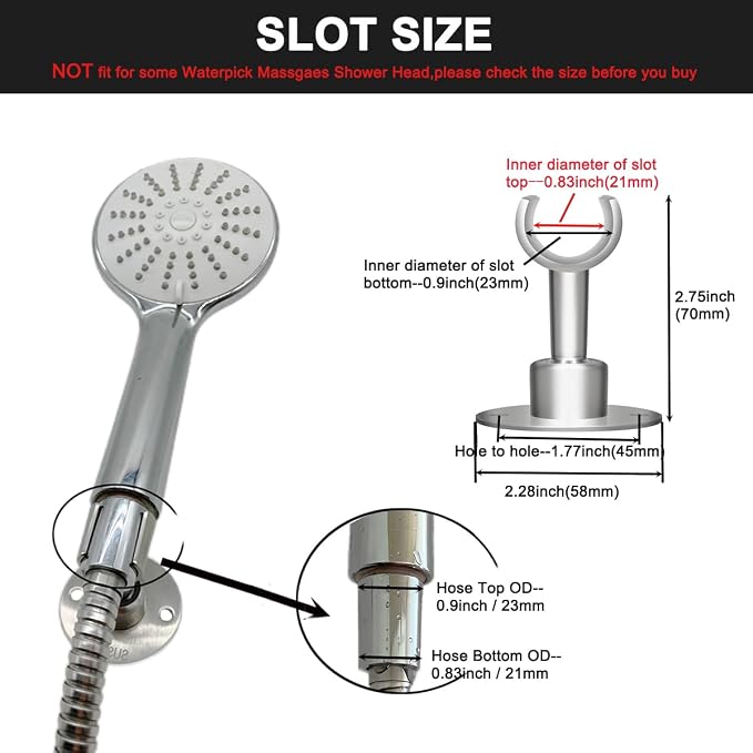 Shower Head Holder Wall Mount, Stainless Steel Handheld Shower Head Holder - Image 2