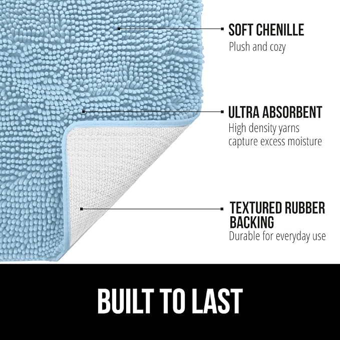 GORILLA GRIP Bath Rug Mat 36x24, Thick Soft Absorbent Chenille, Quick Dry - Image 2
