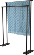 JQK Bath Towel Bar Free Standing Black, 30 Inch Stand Double Towel Rack Holder by Homeimprovement