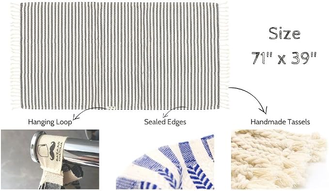 Bazaar Anatolia Turkish Beach Towel – 100% Cotton, Quick Dry, Sand Free Large - Image 4