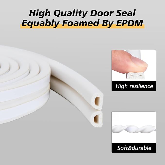 SUNMON Weather Stripping Door Seal, D-Type Strip Weather Stripping Seal Strip - Image 2