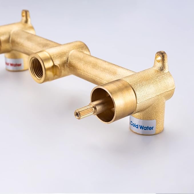 Brass Wall Faucet Brushed Gold Wall Mounted Bathroom Faucet, Wall Mount - Image 9
