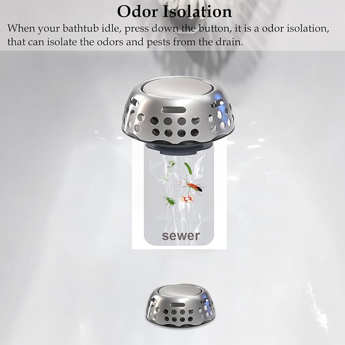 Bathtub Drain Stopper, Pop Up Tub Stopper - Image 6