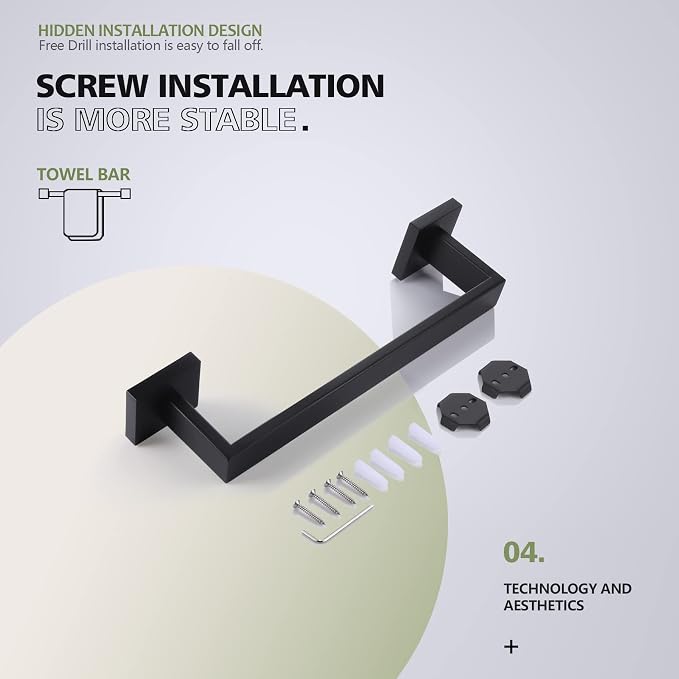 KOKOSIRI 12-Inch Single Towel Bar, Bathroom Kitchen Towel Holder, Wall Mounted - Image 6