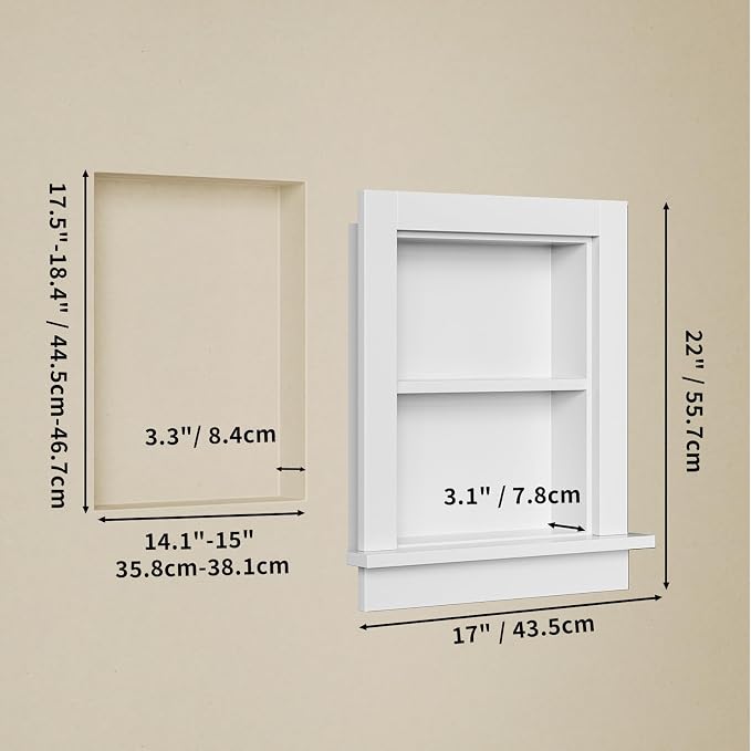 Wood Recessed Wall Niche, Wooden Medicine Cabinet - Image 3