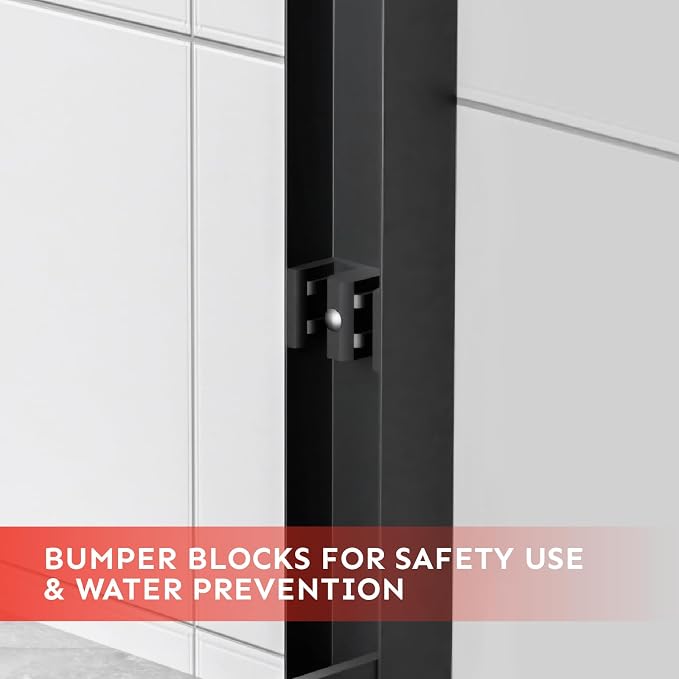56-60" Wx76 H Semi Frameless Double Sliding Shower Door, 5/16" Tempered - Image 5