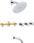 PROOX 3 Handle Tub Shower Faucet Set, Polished Chrome Bathtub Shower Faucets by PROOX