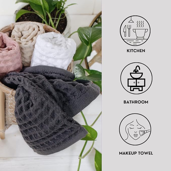 sea me at home Waffle Washcloths Set, 100% Turkish Cotton - Image 5