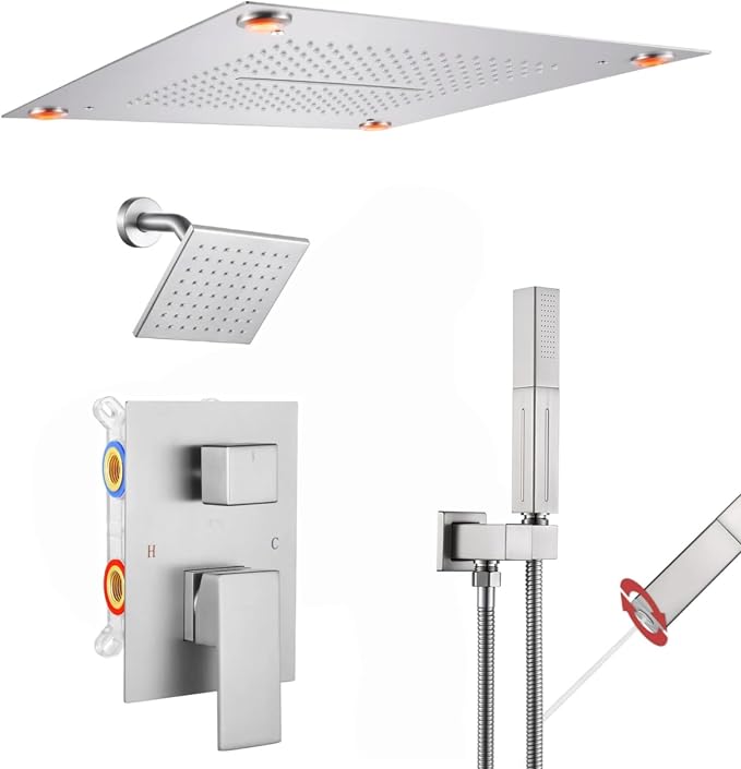 VANFOXLE Shower Faucet Set Brushed Nickel Shower System, Shower Faucet by VANFOXLE