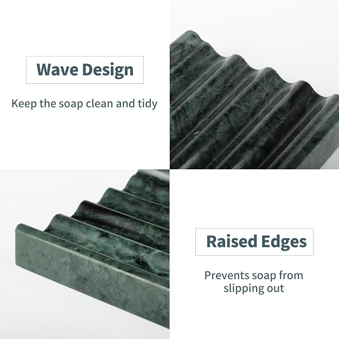 2 Pcs Soap Holder for Bathroom, Marble Soap Dish for Kitchen Countertop - Image 5