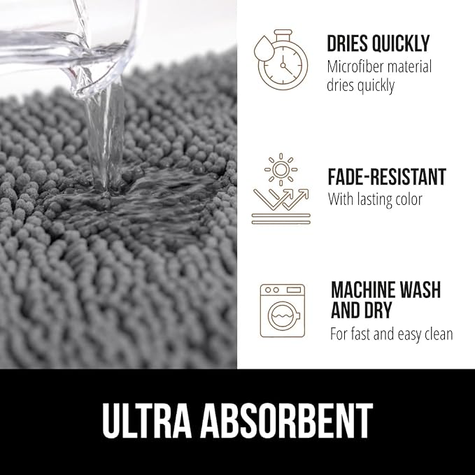 GORILLA GRIP Area Rug Sets 3 Piece, Bath Mat Set and Oval Toilet Base - Image 5