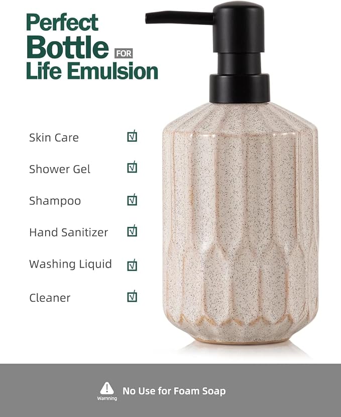 Fun Elements Bathroom Soap Dispenser, 16 Oz Luxurious Hand soap Dispenser - Image 5