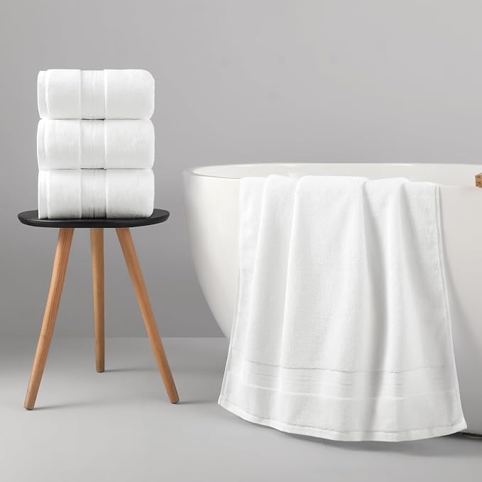 REDKISS 100% Cotton Bath Towels Set of 4, Extra Large Bath Sheets 27 X 59 Inches - Image 4