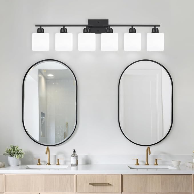 6-Light Black Vanity Lights for Bathroom, Modern Bathroom Vanity Lighting - Image 7
