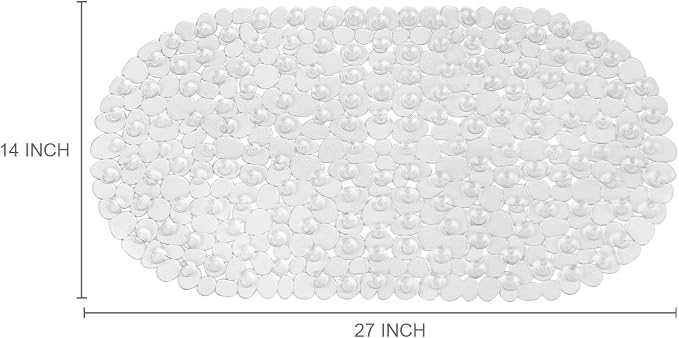 WELTRXE Pebbles Bath Mat Clear Non-Slip Bathtub Mat - Image 3