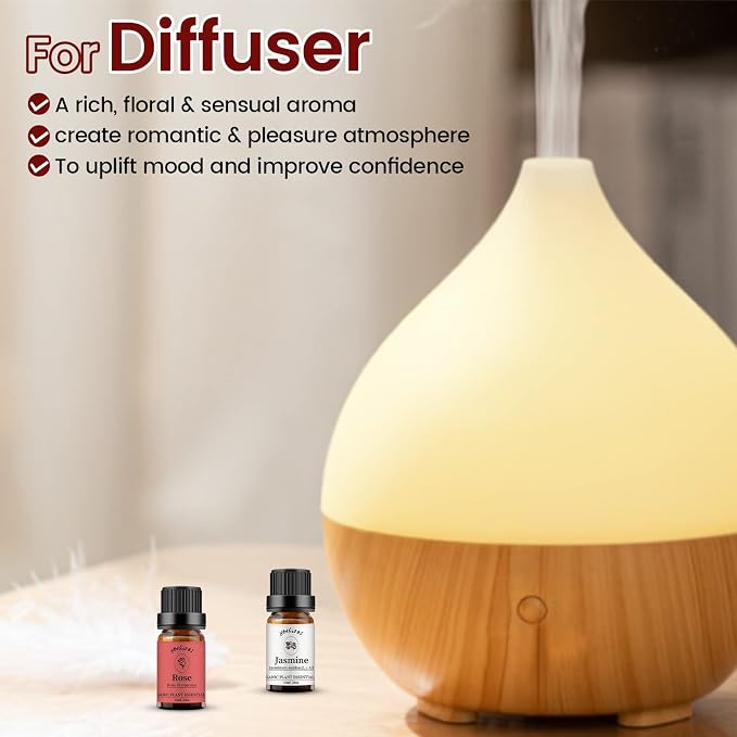 yethious Rose Sandalwood Essential Oil Set 100% Pure Aromatherapy Oils Kit - Image 4