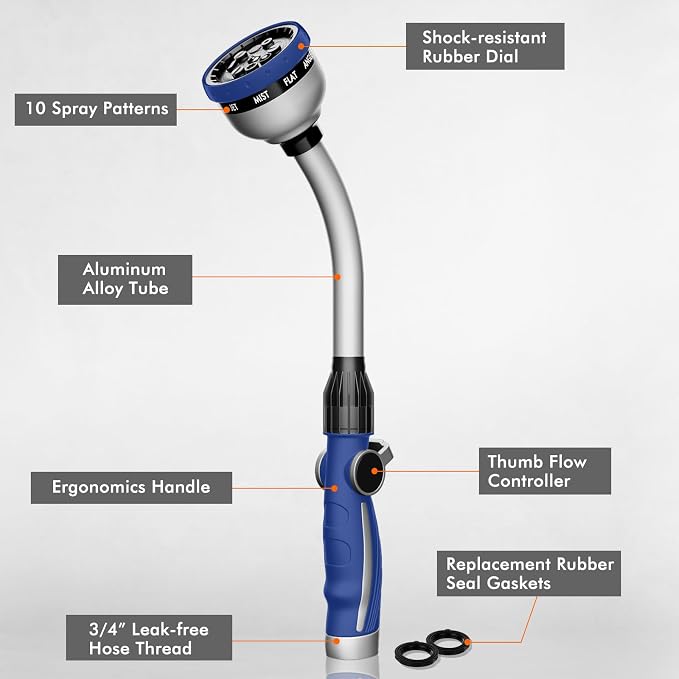 RESTMO Watering Wand Heavy Duty, Metal Garden Hose Wand - Image 2