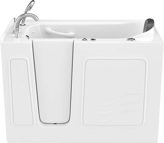 ANZZI Whirlpool Walk-In Bathtub 26" x 53" White Acrylic Left Drain 15 Jets - Image 7