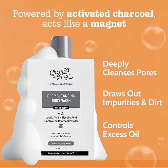 Chemist at Play Deep Cleansing Body Wash| Activated Charcoal Removes Dirt | - Image 2