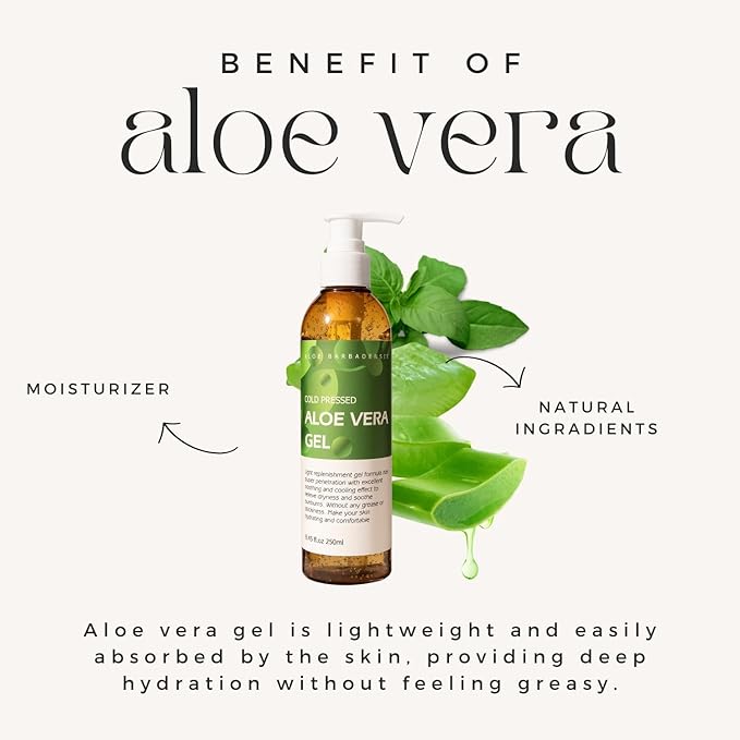 benatu Aloe Vera Gel for Face and Hair, 100% Pure Cold Pressed, Natural Facial - Image 3
