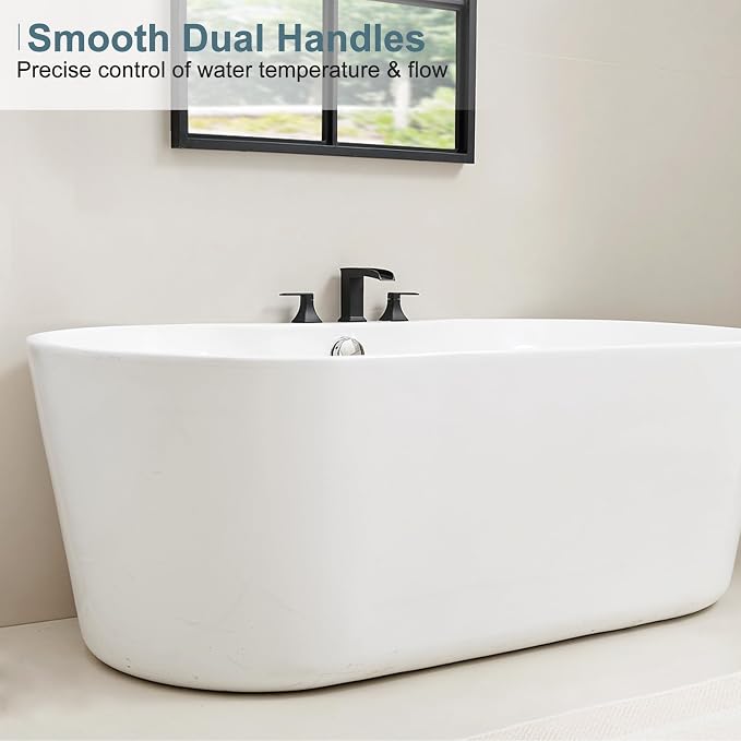 Brass High Flow Roman Bathtub Faucet Black Tub Faucet, Waterfall Bath Tub - Image 8