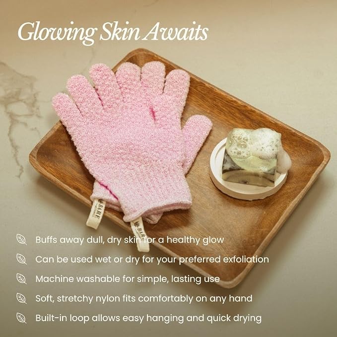 Bare Botanics 4 Pack Mint Exfoliating Gloves - Image 3